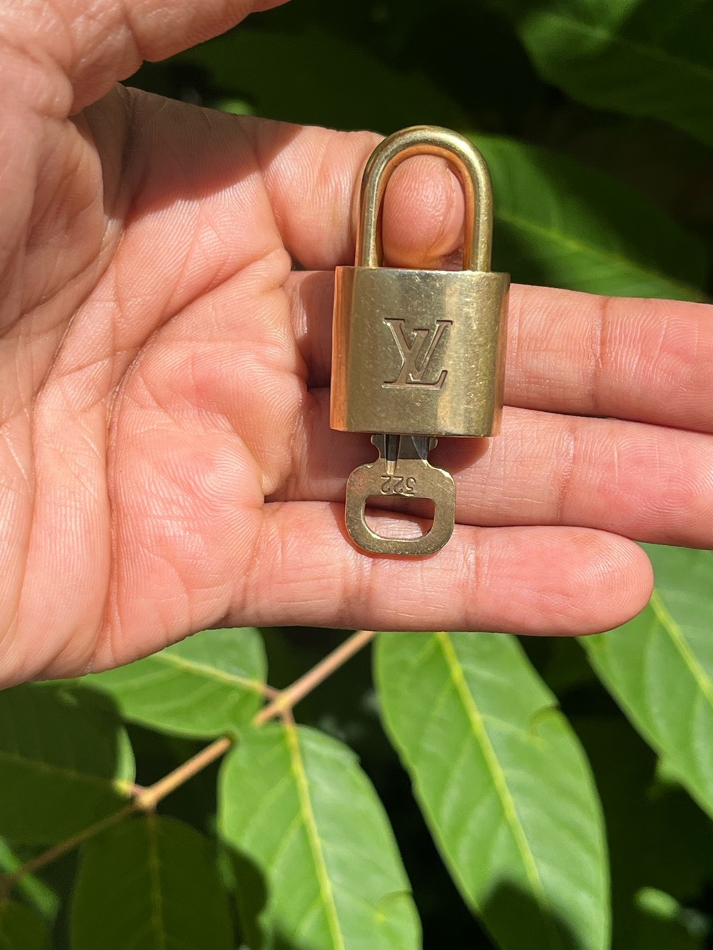 Louis Vuitton Brass Padlock and Matching Key - Gold Tone